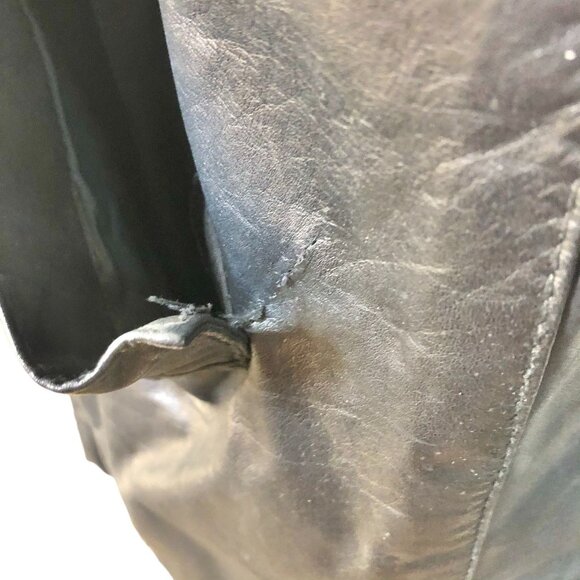 Gino di Giorgio Jacket Womens M Black Genuine Leather Short Pockets - Picture 6 of 13